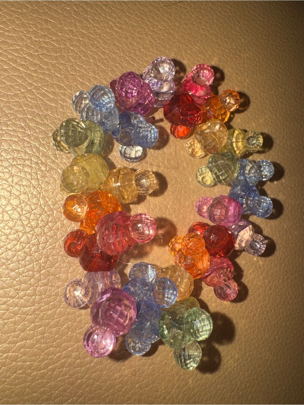 Multicolor Crystal Bead Stretch Bracelet - Disney Mickey heads